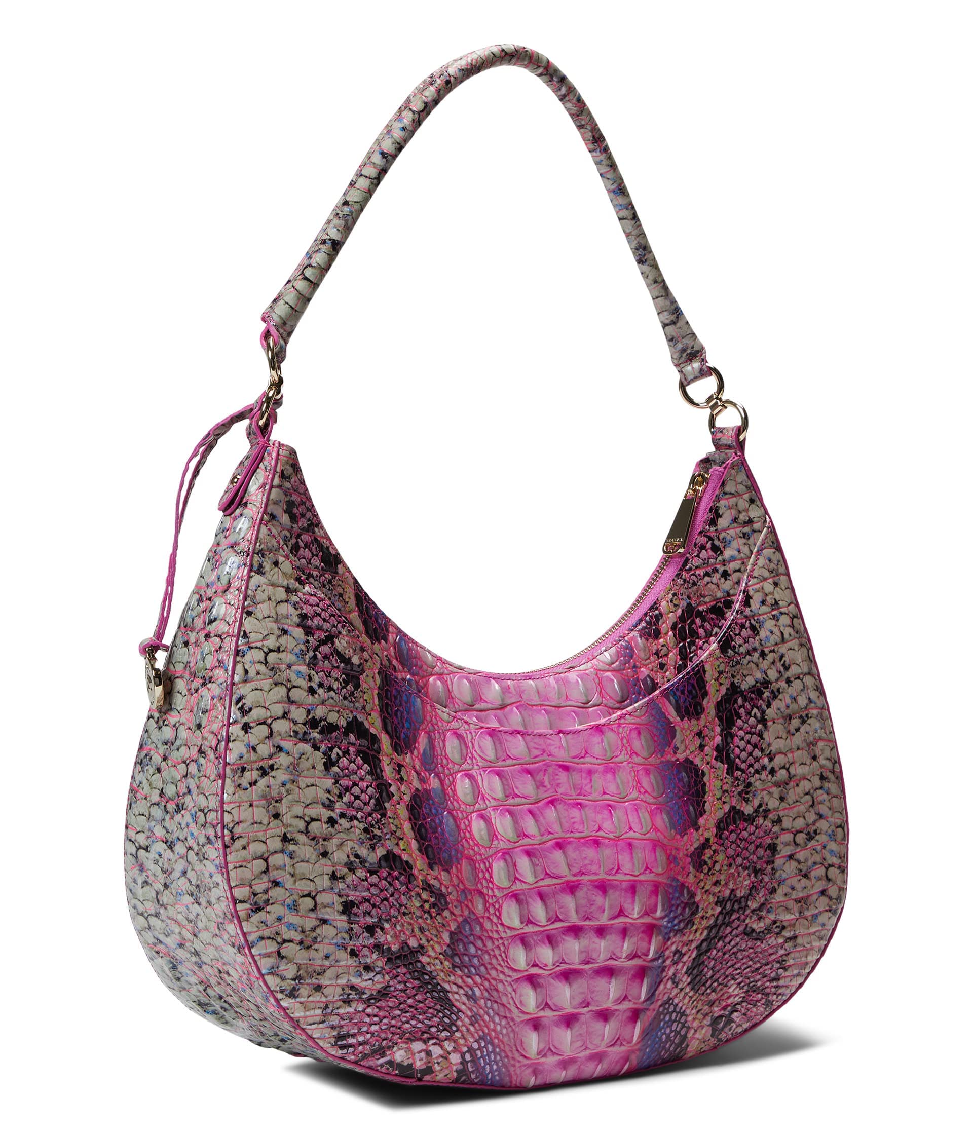 BRAHMIN Ombre Melbourne Bekka Shoulder Bag Pink Cobra One Size