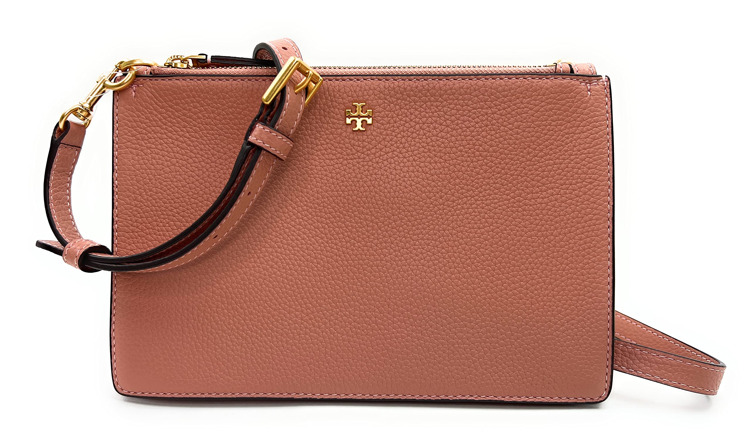 Tory Burch Double Zip Slim Crossbody (Pink moon)