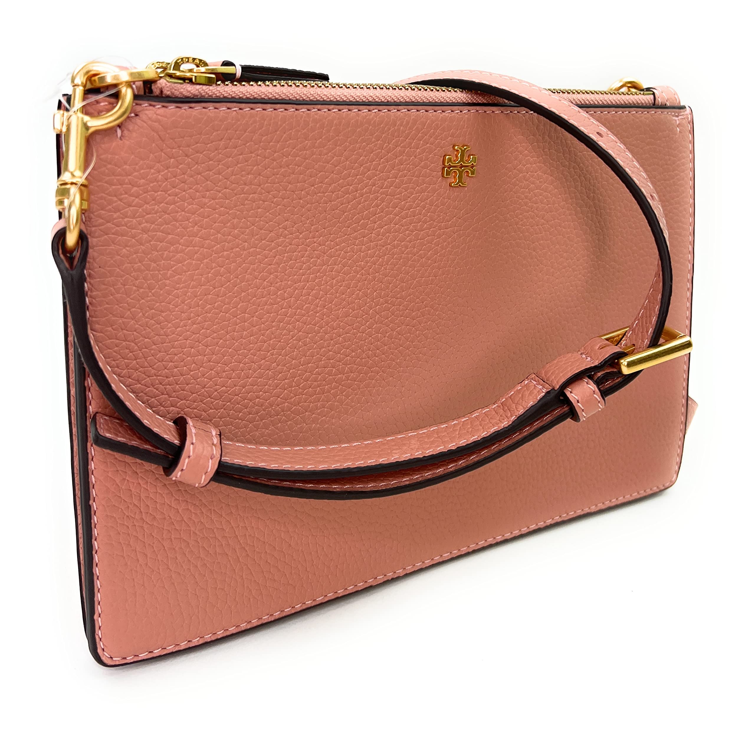 Tory Burch Double Zip Slim Crossbody (Pink moon)