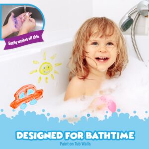 Tub Works® Bathtub Finger Paint Soap, Fun Colors 6 Pack | Non-Toxic, Washable Bath Paint for Finger Painting on Tub Walls | Ideal Toddler Bath Toys for Creative Play | Easy to Clean, Fun Bathtub Paint