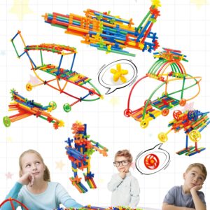 600PCS STEM Building Toys, Straw Constructor Toys Up Grade Engineering Building Sets for Kids Develops Motor Skills and Logic Thinking, Fun Educational Toy Great for Gift