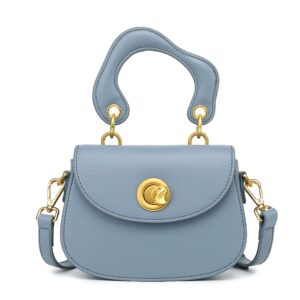 Scarleton Crossbody Bags for Women, Purses for Women, Satchel Shoulder Bag, Lightweight Gold Chain Crossbody Bag Purse, H210607 - Blue