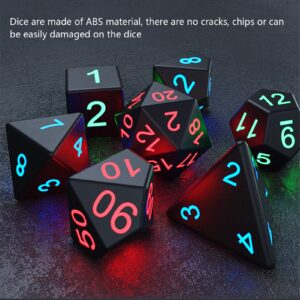 Light Up Dice,DND Dice Rechargeable with Charging Box,7 PCS LED Dice,Dungeons and Dragons Dice Polyhedral Dice Sets for Tabletop Games (Glowing dice)