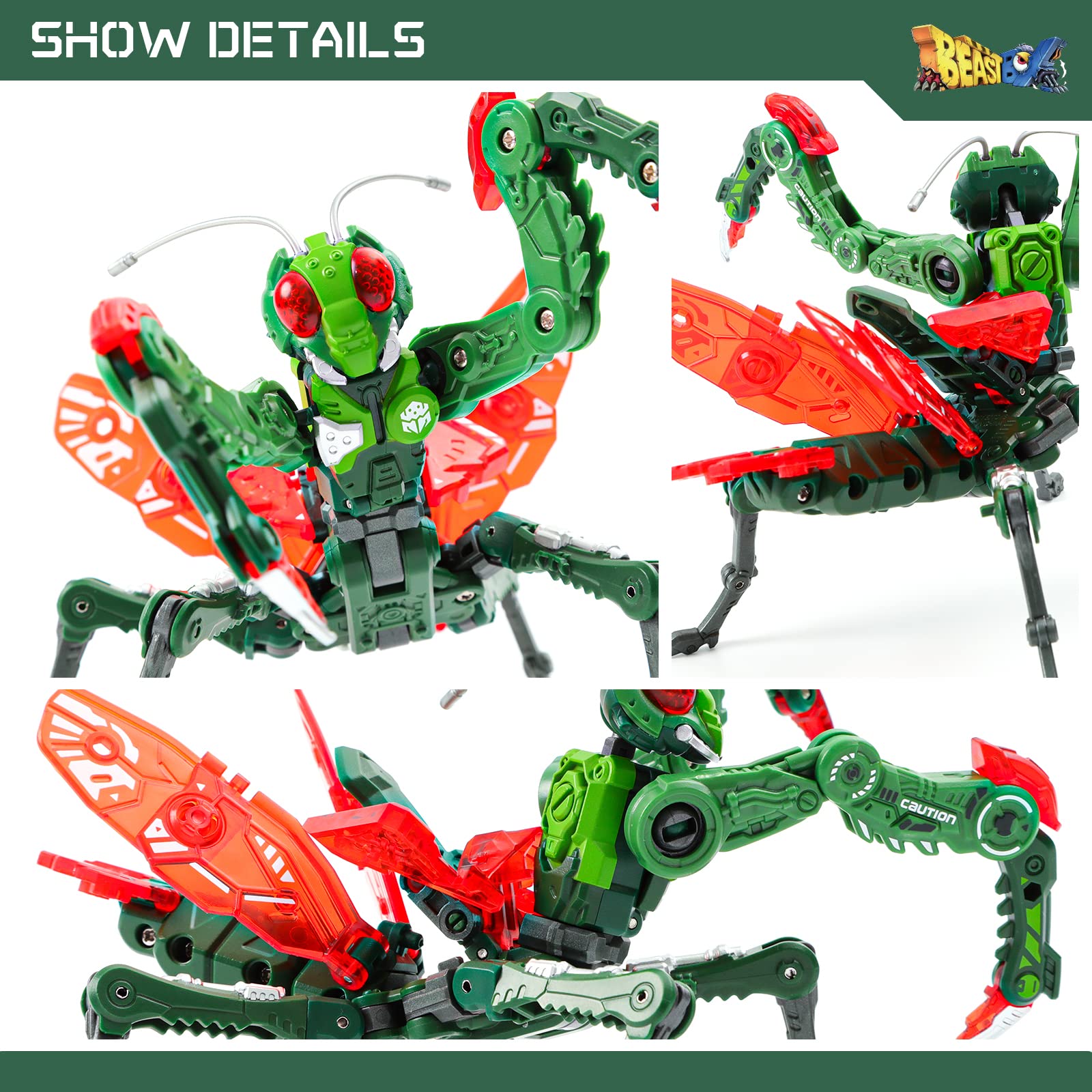 52TOYS Beastbox BB-28 Reaper Deformation Toys Action Figures, Mantis Converting Toys Deformable Original Collectible Gift for Kids Adults