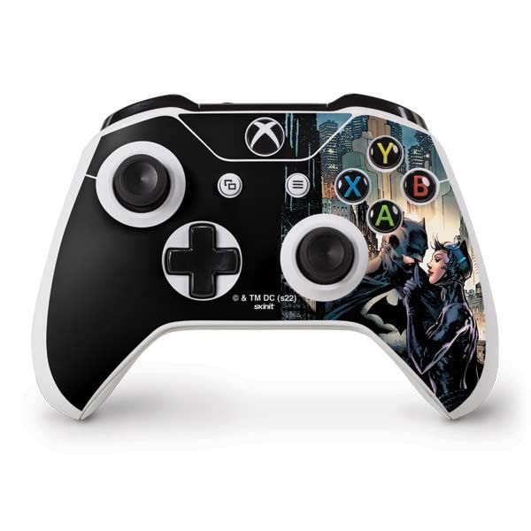 Skinit Decal Gaming Skin Compatible with Xbox One S Controller - Officially Licensed Warner Bros Batman and Catwoman Design