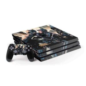 skinit decal gaming skin compatible with ps4 pro console and controller bundle - officially licensed warner bros batman and catwoman design