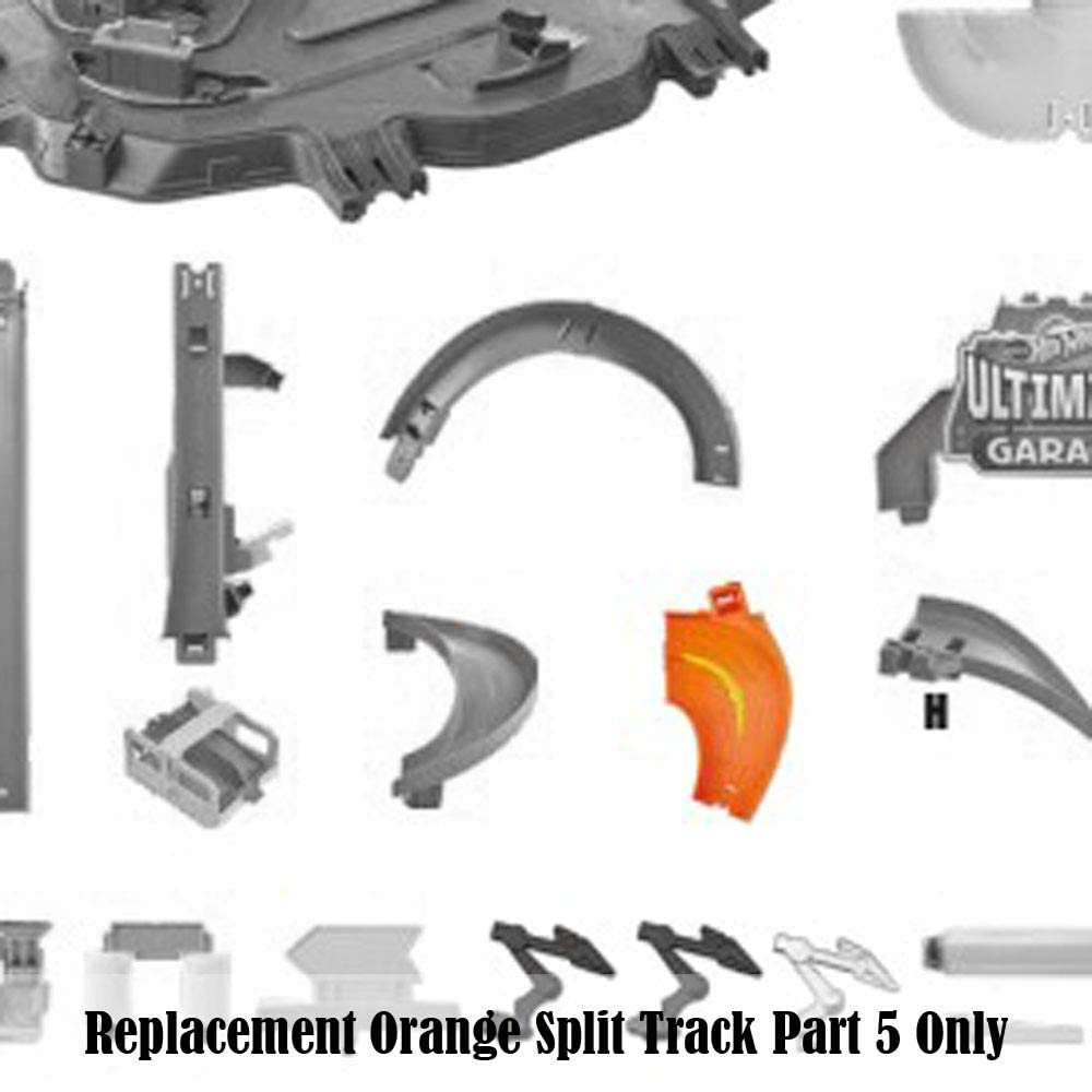 Replacement Parts for Hot Wheels City Ultimate Garage GJL14 - Die-Cast Cars Playset ~ Replacement Track Part #5 - Orange Split Track