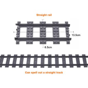 MISINI 39Pcs City Train Tracks Accessories Kit, Straight Curved Flexible Train Tracks, Train Motor Kit and Wheels Railroad High Speed Powered Set Building Toys