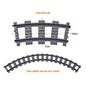 MISINI 39Pcs City Train Tracks Accessories Kit, Straight Curved Flexible Train Tracks, Train Motor Kit and Wheels Railroad High Speed Powered Set Building Toys