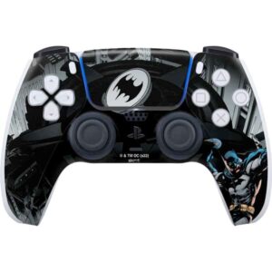 skinit decal gaming skin compatible with ps5 and compatible with ps5 digital edition dualsense controller - officially licensed warner bros batman claws design