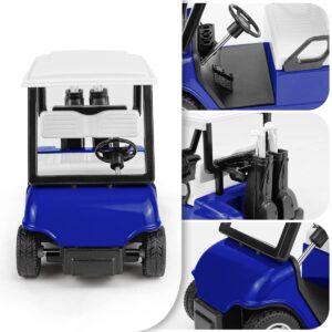 LNQ LUNIQI Golf Cart Model Diecast, Pull Back Action Golf Cart, Mini 1:20 Scale Golfcart Vehicle for Kids Party Favor Home Office Decor（Blue）