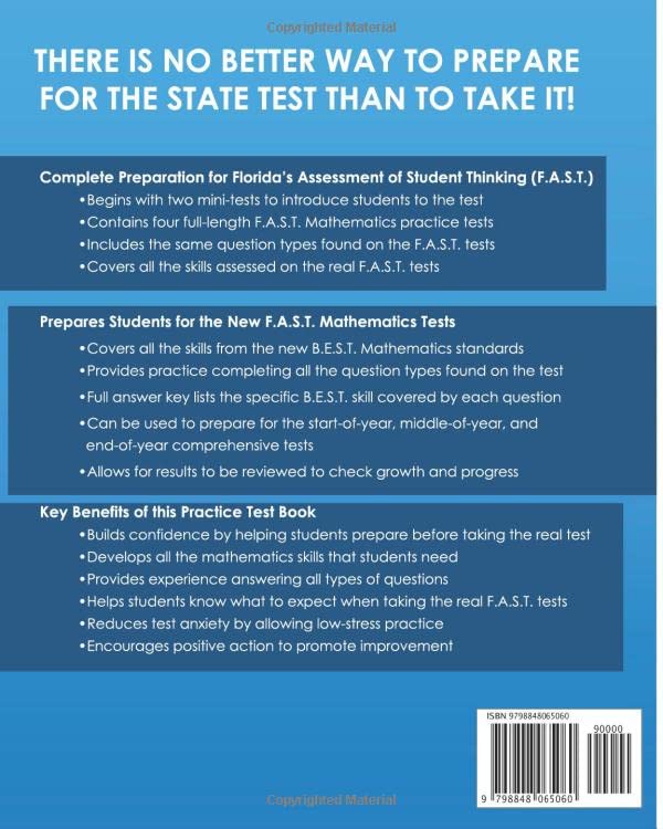 FLORIDA TEST PREP F.A.S.T. Practice Test Book F.A.S.T. Mathematics Grade 4: Covers the New B.E.S.T. Mathematics Standards