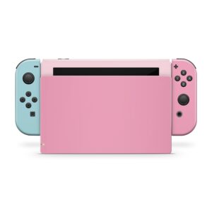 Tacky Design Pastel Pink Classic Skin Compatible with Nintendo Switch Skin Wrap Cover, Colorwave Blocking Skin for Nintendo Switch Stickers, Premium Vinyl 3M Full Wrap Decal.