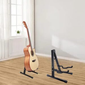 Farcaya Guitar Stand Floor Foldable A Frame Metal Guitar Stand Holder Universal for Acoustic Classical Electric Bass Guitars