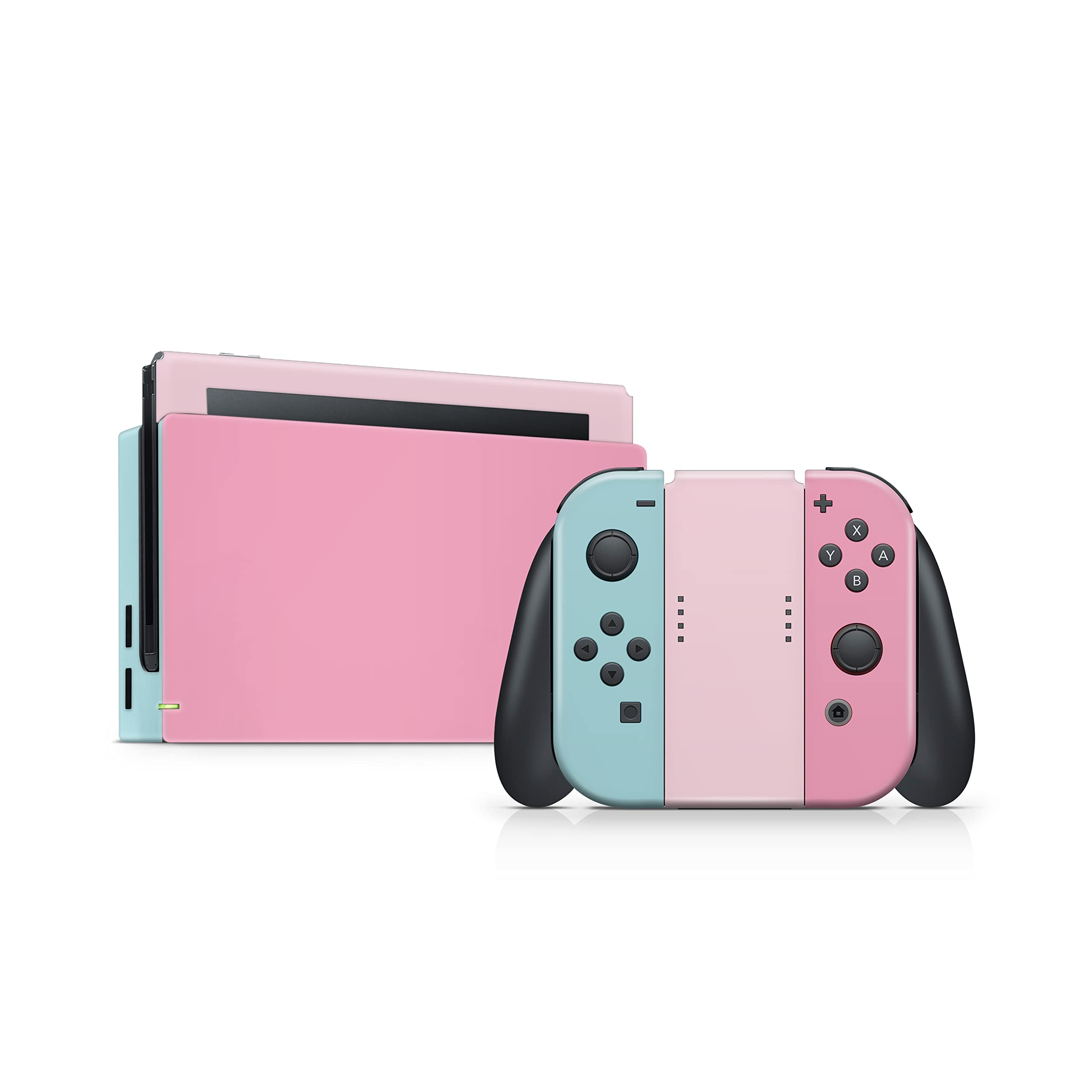 Tacky Design Pastel Pink Classic Skin Compatible with Nintendo Switch Skin Wrap Cover, Colorwave Blocking Skin for Nintendo Switch Stickers, Premium Vinyl 3M Full Wrap Decal.