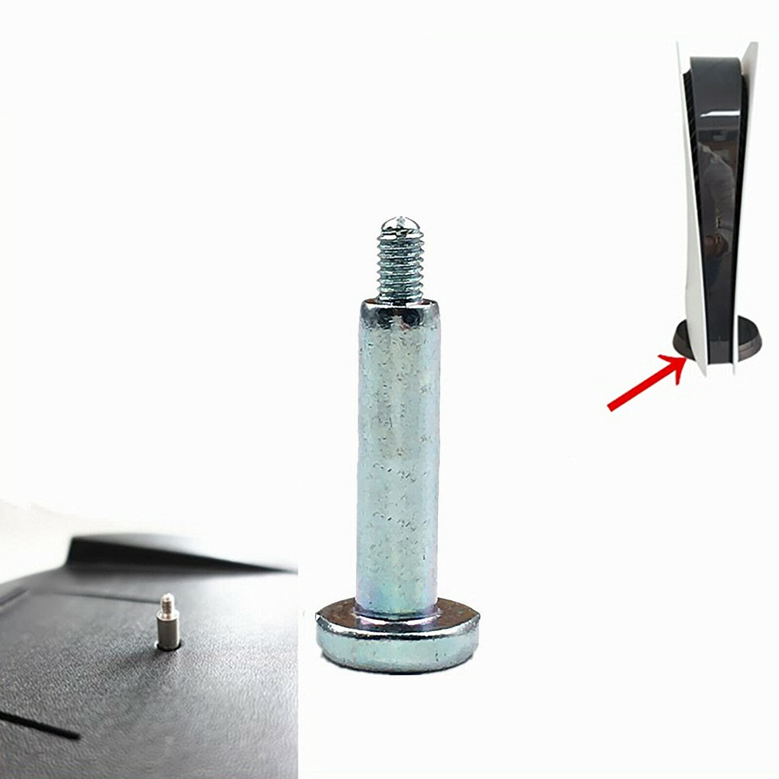 2pcs Base Stand Screws for Sony Playstation 5 PS5 Vertical Fixing Screw Replacement for PS5 Games Console Bottom Holder Sturdy Game Console Base Fixing Screw (Silver)