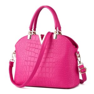 jhvyf womens casual handbag pu leather basic crossbody purses hot pink