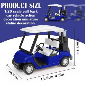 LNQ LUNIQI Golf Cart Model Diecast, Pull Back Action Golf Cart, Mini 1:20 Scale Golfcart Vehicle for Kids Party Favor Home Office Decor（Blue）