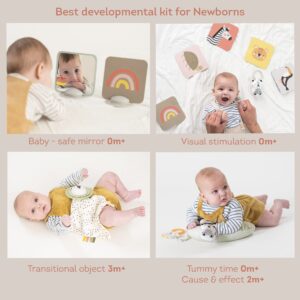 Taf Toys Newborn Developmental Toy Kit, Perfect for Boys and Girls, Includes 12 Essential Baby Boy and Girl Toys for Learning and Stimulation, Ideal New Baby Gift Basket