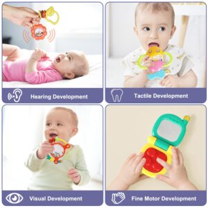 Baby Rattles 0-6 Months,Baby Toys 0-6 Months,Baby Rattle Toys,Teething and Wrist Socks Rattle, Infant Grab and Spin Shake Rattles, Newborn Toys for 0 1 2 3 4 5 6+ Month Babies Boy Girl Bebe