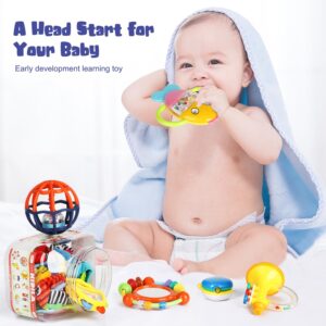 Baby Rattles 0-6 Months,Baby Toys 0-6 Months,Baby Rattle Toys,Teething and Wrist Socks Rattle, Infant Grab and Spin Shake Rattles, Newborn Toys for 0 1 2 3 4 5 6+ Month Babies Boy Girl Bebe