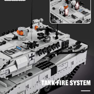 BOOLAKOS Leopard II A7 Main Battle Tank Building Block, Military Tank Building Toy Set to Display, Collectible WW2 Army Tank Model for Adults (1,498 Pieces)