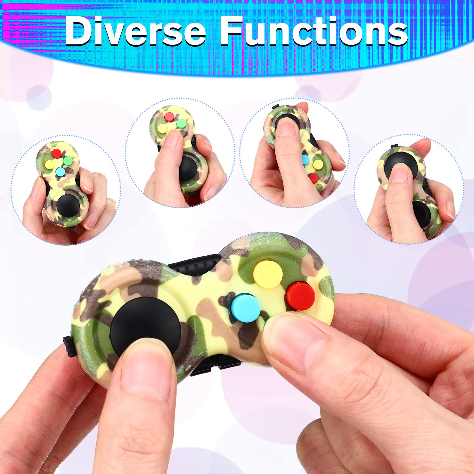 Civaner 12 Pcs Pad Toys Game Controller Toys Retro Classic Handheld Fun Pad Packs Classic Sensory Toys for Kids Adult Anxiety and Stress Relief(Mixed Style)