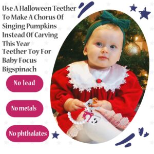 BIGSPINACH Ghost Teether and Cute Ghouls Ring Teether Halloween Activities for Toddlers, Preschoolers & Older Kids