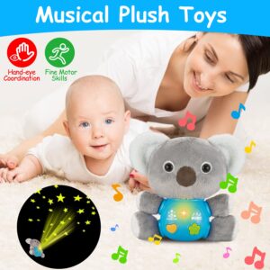 3 in 1 Koala Plush Baby Musical Toy Star Projector Light Up Baby Toys 0 3 6 8 9 12 18 Month Newborn Infant Toy 0-6 Stuffed Animal for Girl Boy Sensory Developmental Toddler 1 2 Year Old