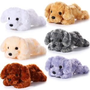 6 pcs 8 inch dog stuffed animal plush dog puppy soft plush dog pillow toy fluffy puppy set for kids girls dog theme party favor birthday baby room home decor (cute color, cute style)