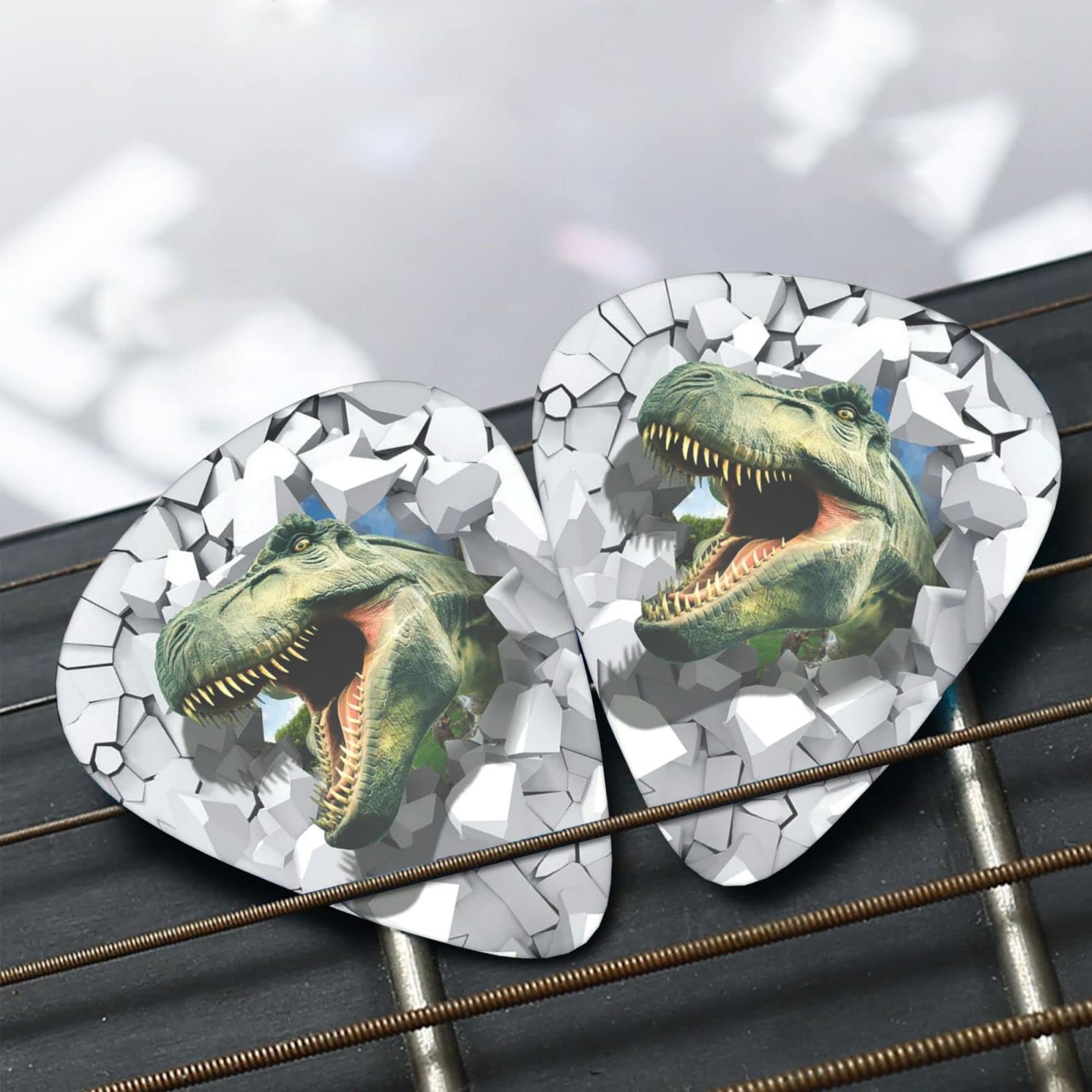 Dinosaur Guitar Picks for Kids Guitar Plectrums for Acoustic Guitar Bass Electric Guitar Pick for Boys 12 Pack Includes Thin Medium Heavy Gauges