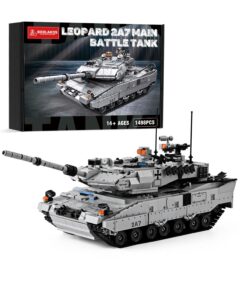 boolakos leopard ii a7 main battle tank building block, military tank building toy set to display, collectible ww2 army tank model for adults (1,498 pieces)