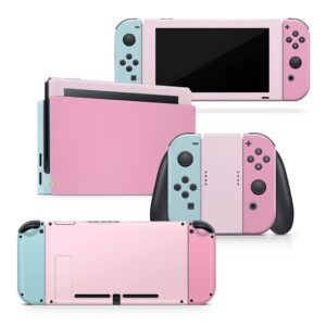 tacky design pastel pink classic skin compatible with nintendo switch skin wrap cover, colorwave blocking skin for nintendo switch stickers, premium vinyl 3m full wrap decal.