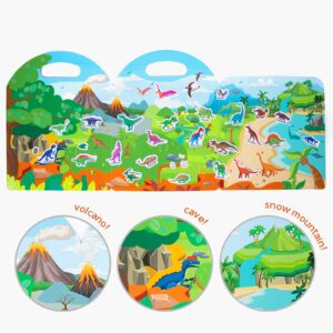 6 Pack Portable Jelly Sticker Quiet Book for Kids, Reusable Sticker Book for Toddlers, Preschool Learning Activities Learning & Education Toys, Animal Insect Dinosaur Ocean Space Traffic Travel Toys