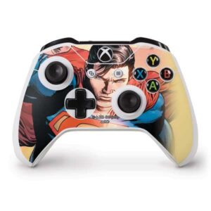 skinit decal gaming skin compatible with xbox one s controller - officially licensed warner bros superman super strength design