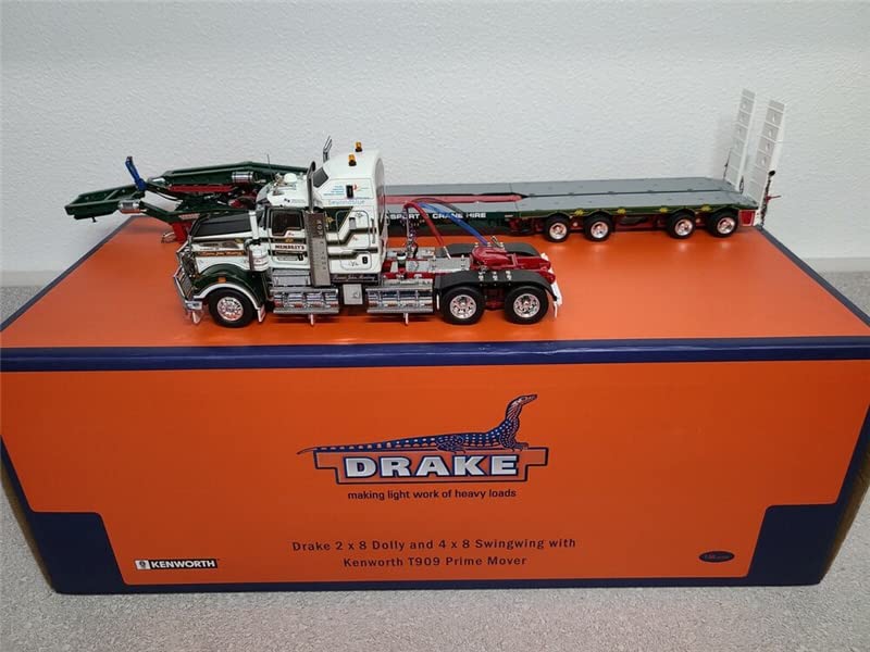 Drake for Kenworth T909 Prime Mover with 4x8 Swingwing Trailer - Membreys Limited Edition 1/50 DIECAST Truck Pre-Built Model