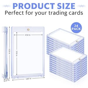 35pt Magnetic Card Holder for Trading Cards, 24 Pack Baseball Cards Protectors Hard Plastic for Collectible Sports Cards Acrylic Display Card Cases Fit 2.5x3.5in