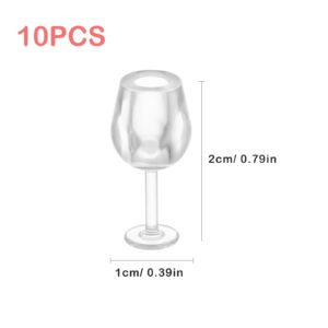 NUOBESTY 10Pcs 1: 12 Dollhouse Cocktail Glasses Wine Glasses Mini Beer Cups Miniature Drinking Water Cups Model for Dollhouse Food Kitchen Accessory Bar Decor (White)