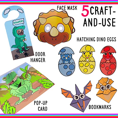 Craftikit® 20 Award-Winning Dinosaur Crafts for Kids - Award-Winning All-Inclusive Fun Toddler Arts and Crafts Box for Kids, Dinosaur Crafts for Toddlers Ages 3-5, Organized Toddler Craft Kit