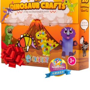 Craftikit® 20 Award-Winning Dinosaur Crafts for Kids - Award-Winning All-Inclusive Fun Toddler Arts and Crafts Box for Kids, Dinosaur Crafts for Toddlers Ages 3-5, Organized Toddler Craft Kit