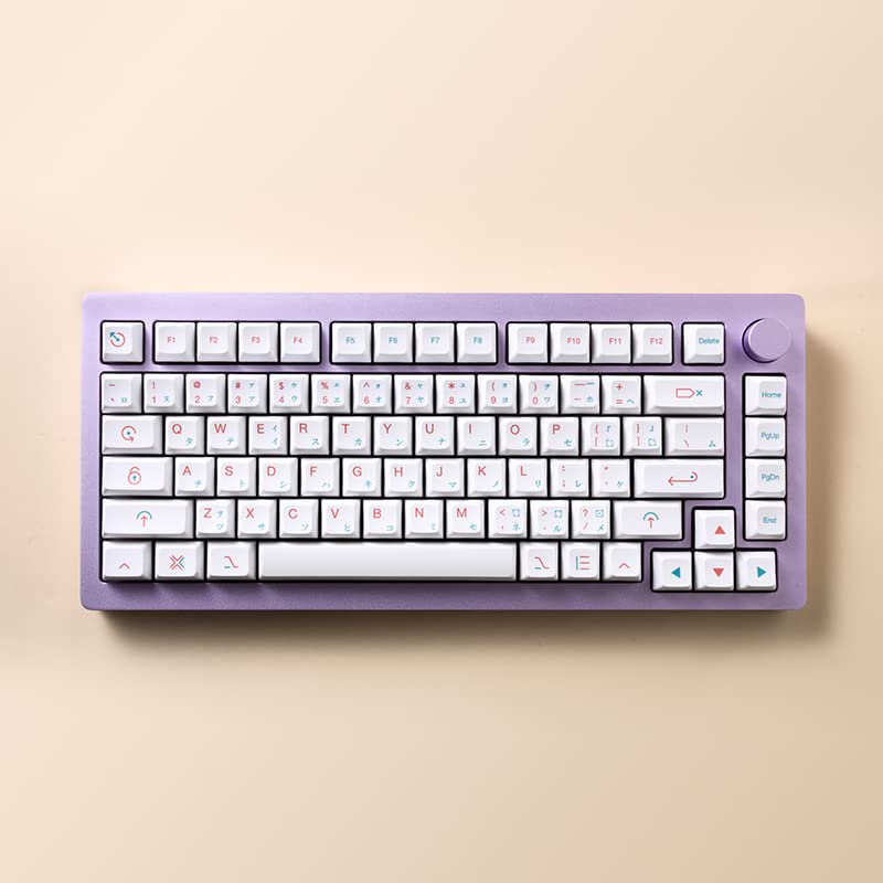 Akko Custom Keycaps Set for Mac Mechanical Keyboards, Red Fuji Themed Japanese Keycap, JDA Profile Dye-Sub PBT Key Caps with Keycap Puller for 60% 65% 75% 80% TKL Full-Sized Gaming Keyboards