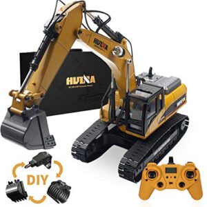 TOYGA RC Excavator Construction Truck 3-in-1 Crusher Timber Grab Truck Digger Vehicle 2.4G 23CH 1:14 Remote Control Excavator with Smoke Effect LED Light, 50 x 29.5 x 17cm (20KNDTNC59L15MSROY7R0MC)