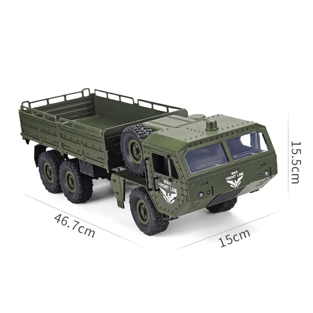 QIYHBVR Rc Cars Rc Trucks Military Off-Road Crawler Rc Trucks, 1:16 Scale 6WD 2.4Ghz Remote Control Trucks Army Cars Toys for Boys Adults and Kids