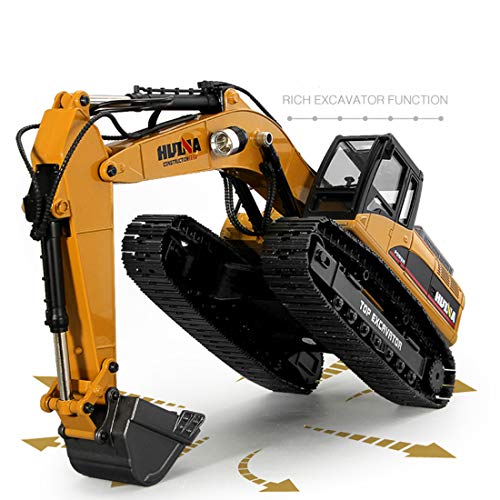 TOYGA RC Excavator Construction Truck 3-in-1 Crusher Timber Grab Truck Digger Vehicle 2.4G 23CH 1:14 Remote Control Excavator with Smoke Effect LED Light, 50 x 29.5 x 17cm (20KNDTNC59L15MSROY7R0MC)