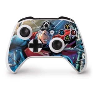 skinit decal gaming skin compatible with xbox one s controller - officially licensed warner bros comic superman design