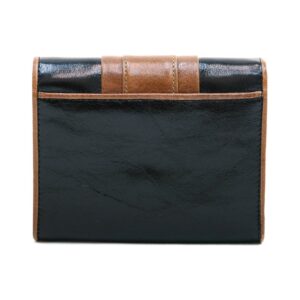 Dasein Anais Gvani Petite Genuine Leather Tri-fold Wallet (Black Brown)