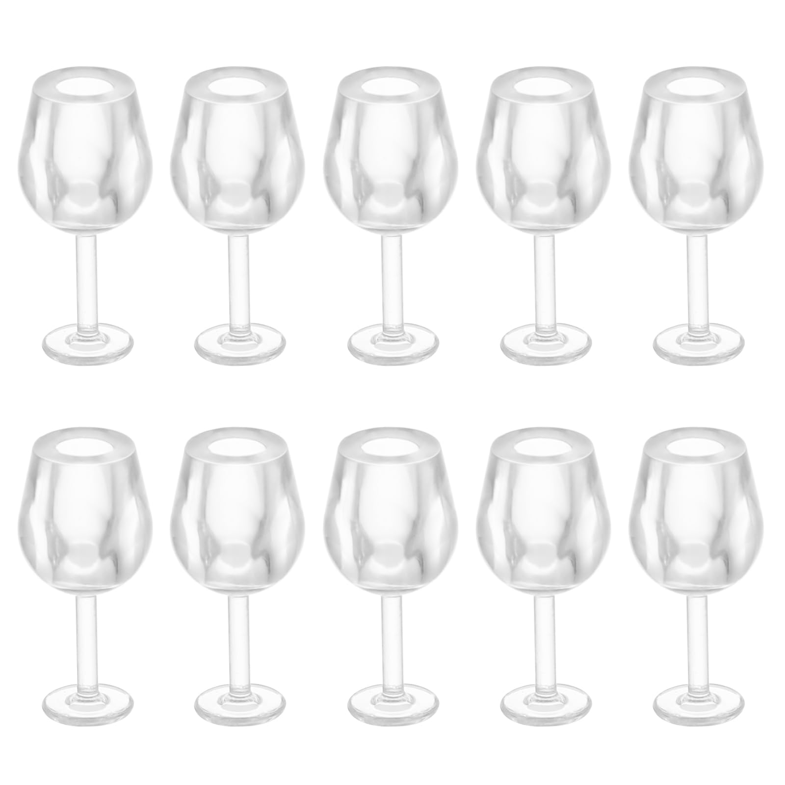 NUOBESTY 10Pcs 1: 12 Dollhouse Cocktail Glasses Wine Glasses Mini Beer Cups Miniature Drinking Water Cups Model for Dollhouse Food Kitchen Accessory Bar Decor (White)