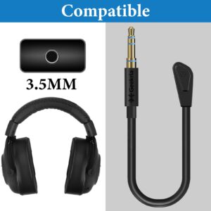 Geekria 3.5mm Detachable Boom Mic Replacement for Gaming Headset, Compatible with Logitech G PRO X, PRO X, G733, G433, G233 Microphones (0.5ft / 17cm)