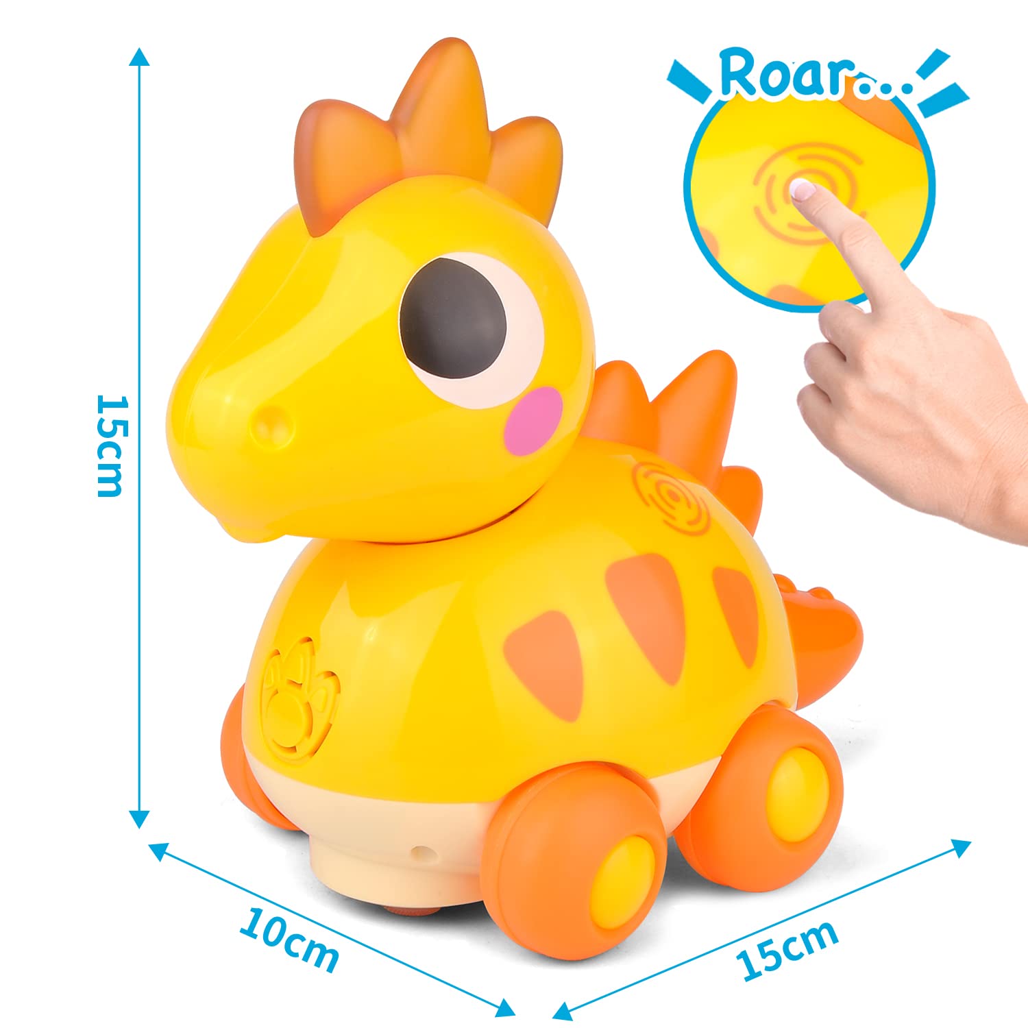 Baby Musical Toys 12 to 18 Months Touch & Go, Dinosaur Learning Crawling Toys for Infant 6-12 Months, Cute Little Toys for 6 7 8 9 10 12 M+ Boy & Girl, Toddler Educational Gifts Toys Age 1 2 Year Old