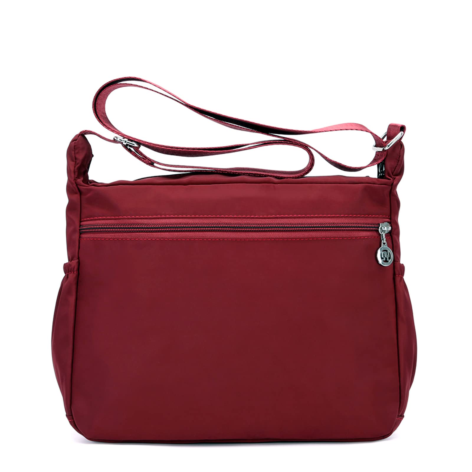 Blostirno Women's Crossbody Bag Nylon Waterproof Shoulder Handbags Purses Travel Bags with Muitipockets Wine Red S